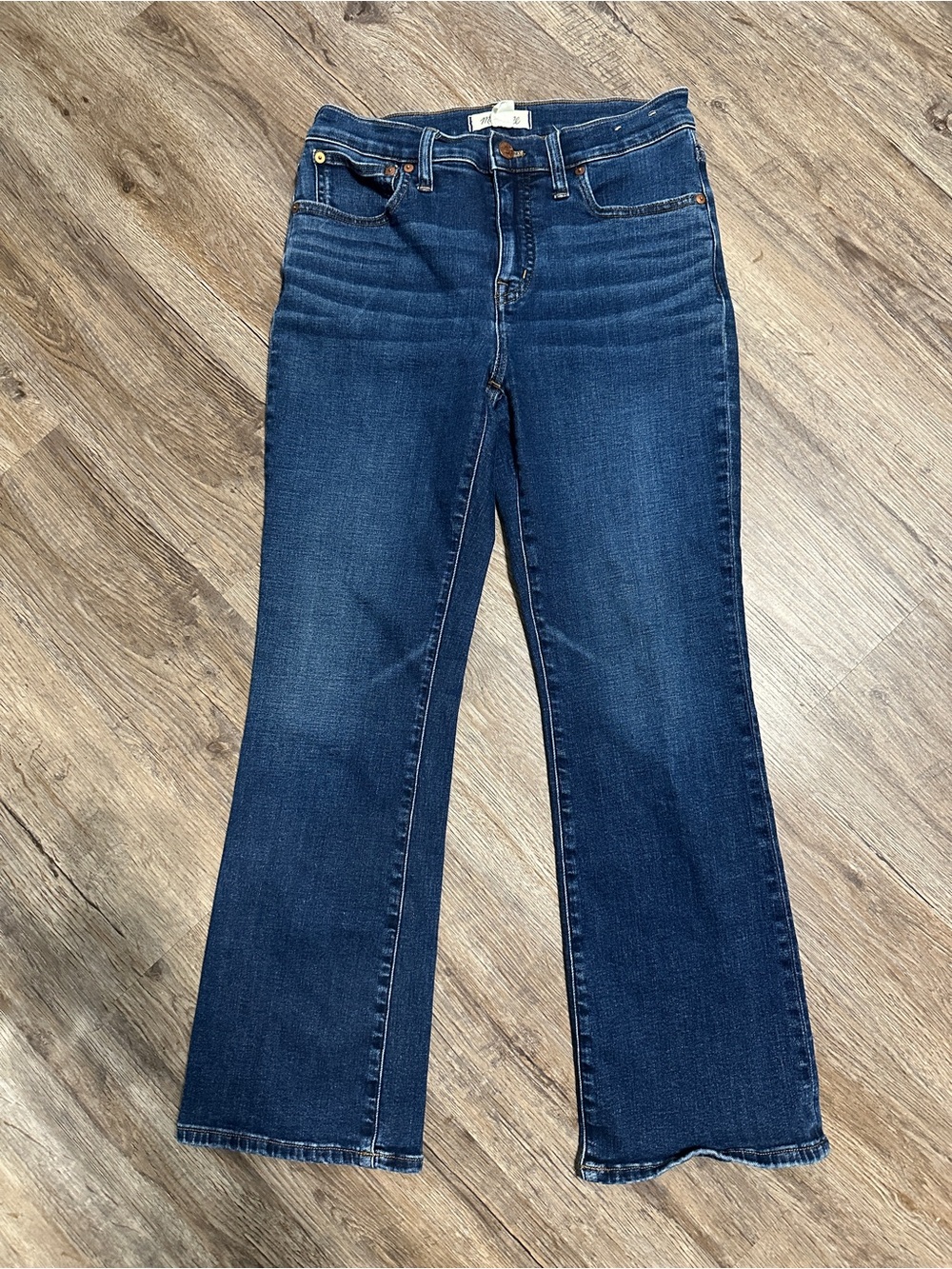 Madewell Mid-Rise Kick Out Jeans Size 27 Dark Wash Boot Cut